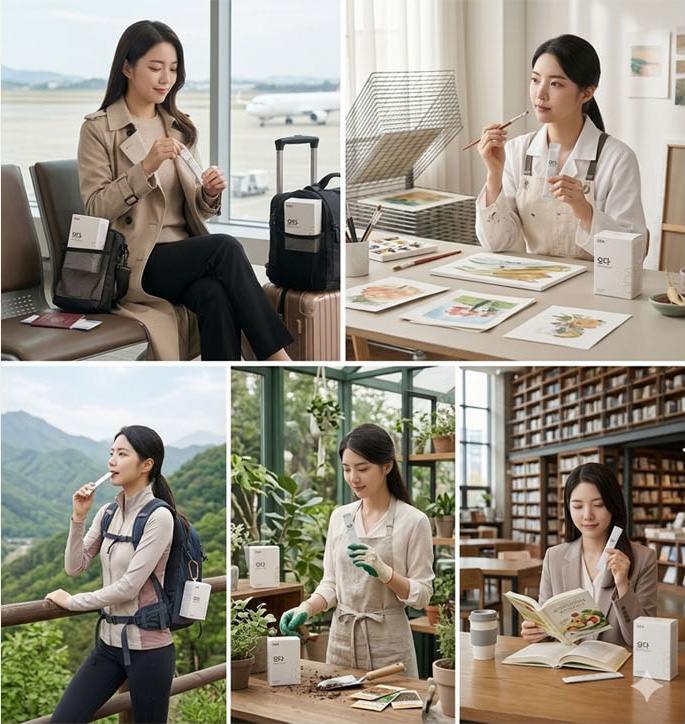 다양한 일상에서 오다환을 복용하는 여성들